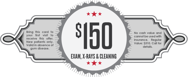 $150 Exam, X-rays & Cleaning